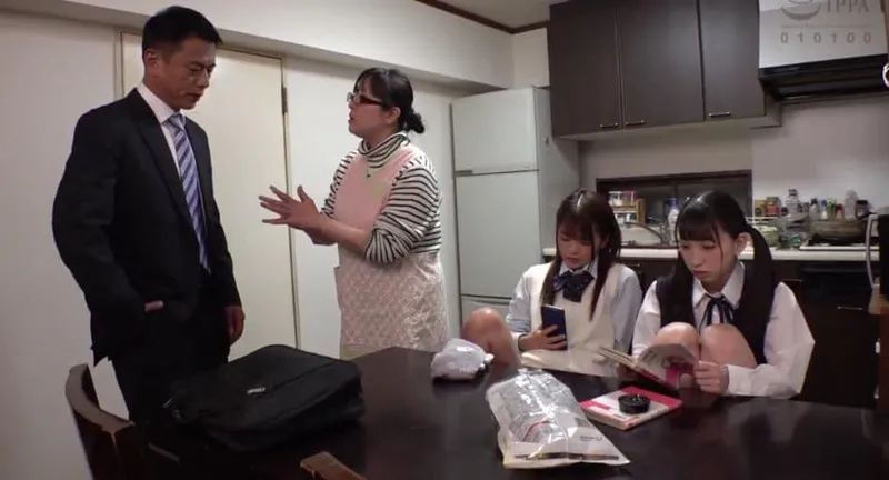 Ngày đầu gặp mặt bố dượng đã địt 2 em gái nhỏ riêng của vợ